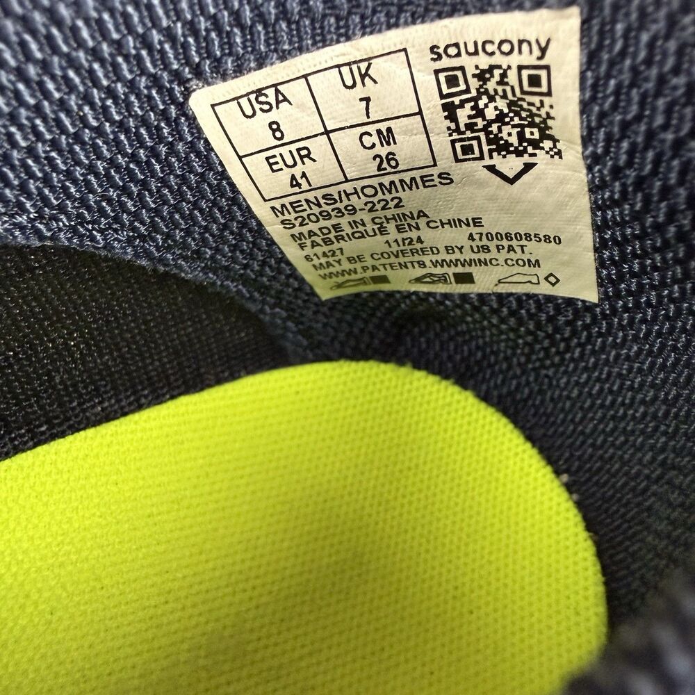 Saucony Endorphin Speed 4 Pro Mens 8 Navy/Citron Running Low Top Lace - Picture 10 of 11